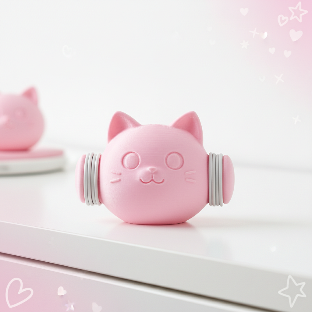 Kawaii Cat Earphone Holder STL File — Printable 3D Model